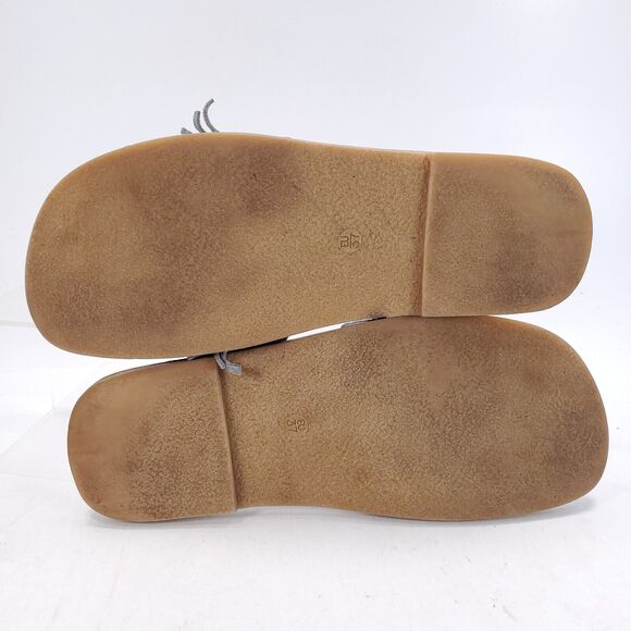 Donna Trend Open Back Suede Slide Slip On Sandals Womens Size 7 Blue Beige - Picture 7 of 9